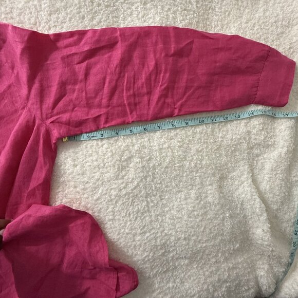 Abigail Zwaans Womens Pink Linen Button-Up Shirt Size S - Picture 6 of 6